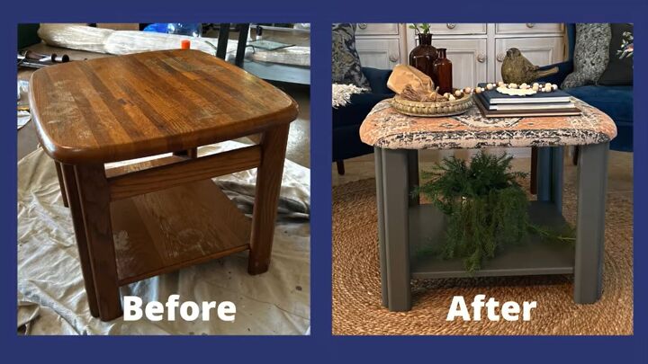 flipping furniture, Before and after photo of end table
