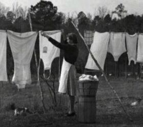 1950s frugality, Hanging out laundry