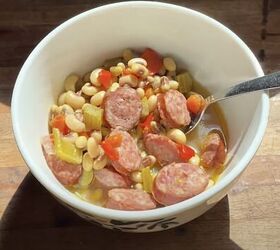 slow cooker meals, Sausage and pea stew