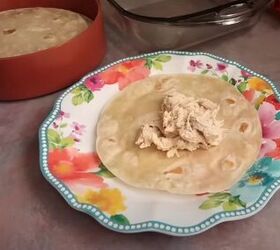 budget friendly family meal ideas, Making white chicken enchiladas