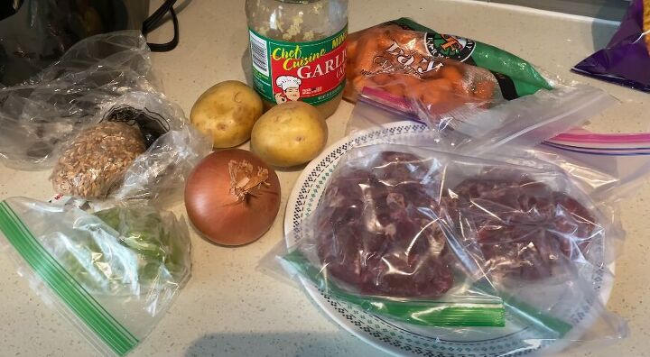 pantry challenge, Beef and barley soup ingredients