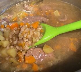 pantry challenge, Making beef and barley soup