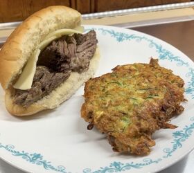 dinner ideas for family, Italian beef subs and zucchini fritters