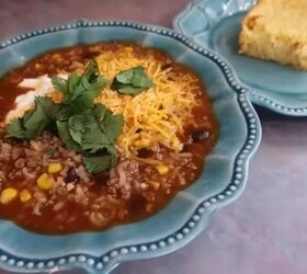 budget family meals, Mexican beef and rice soup and cornbread