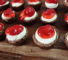 easy party food ideas, Cherry cheesecake brownie cups