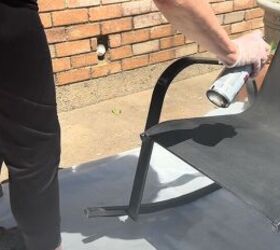 patio makeover, Spray painting a chair