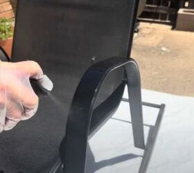 patio makeover, Spray painting a chair