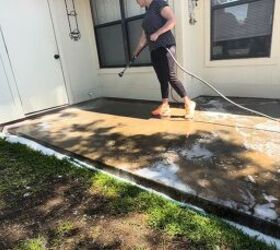 patio makeover, Power washing patio