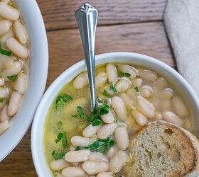 frugal meals that are also healthy delicious, Brothy Beans in a bowl