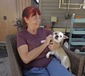 retiring in a tiny house margies tiny home retirement experience, Margie with her dog