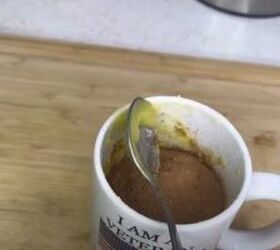 Making chocolate lava cake in a mug