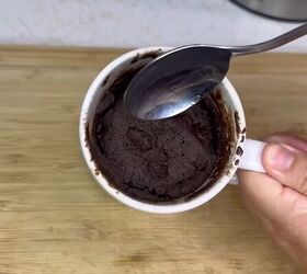 Chocolate lava cake in a mug