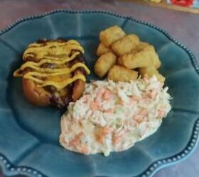 budget friendly family meals, Chili cheese corn dog coleslaw