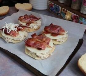 budget friendly family meals, Making garlic parmesan chicken sandwiches