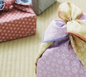 3 different ways to use fabric as gift wrap, Fabric gift wrap image via Canva