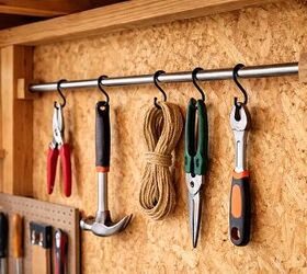 Organize your garden shed with these tension rod ideas!