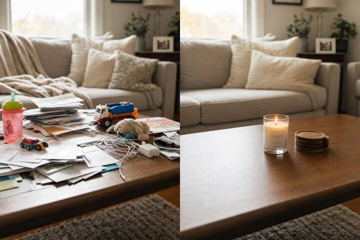 End Table Clutter 4 Easy Ways To End Living Room Clutter | Simplify